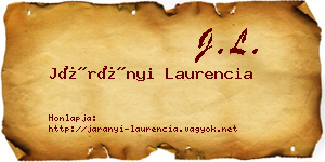 Járányi Laurencia névjegykártya